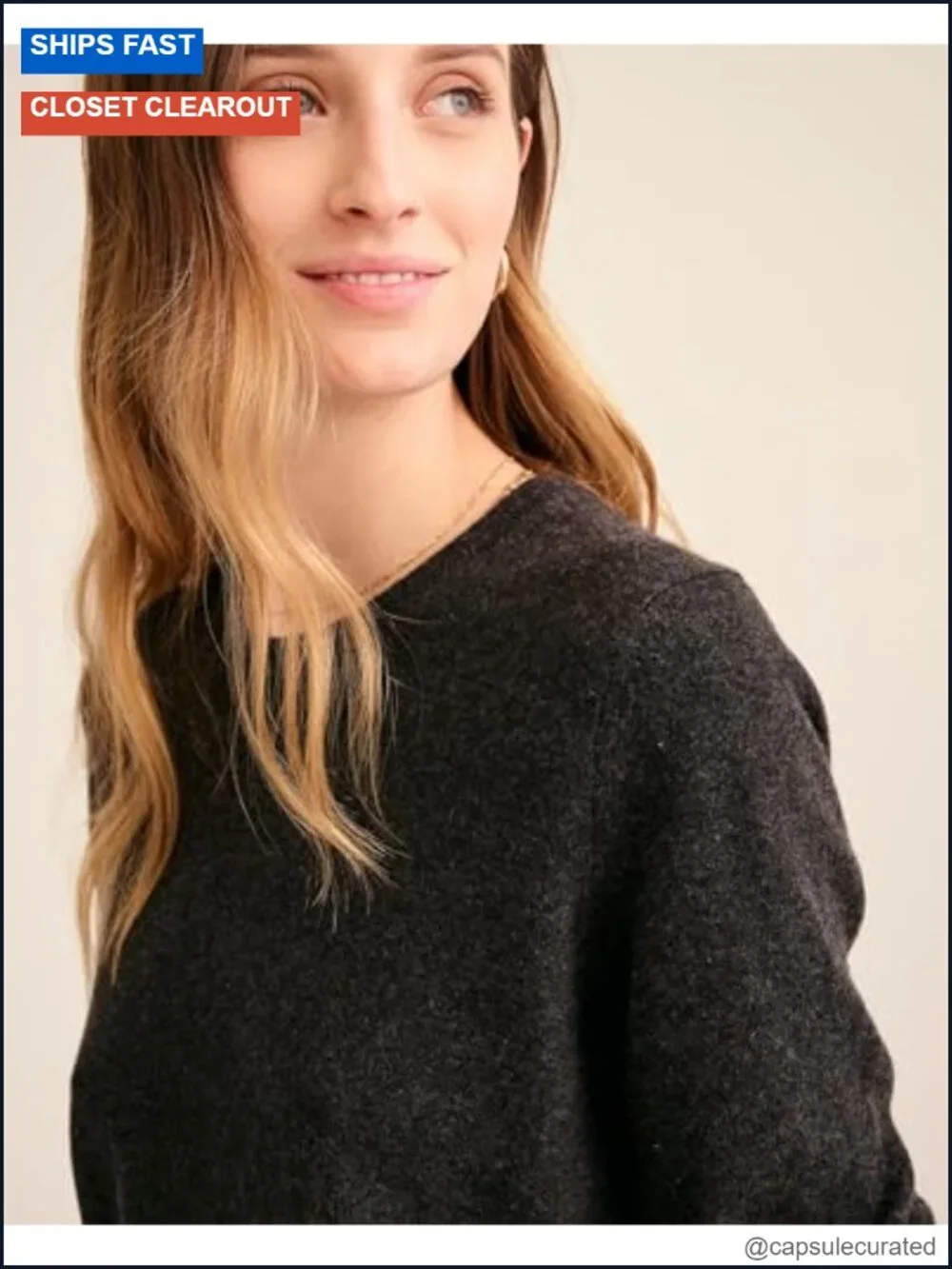 100% Pure Mongolian Cashmere Crewneck Sweater - Lightweight Pullover